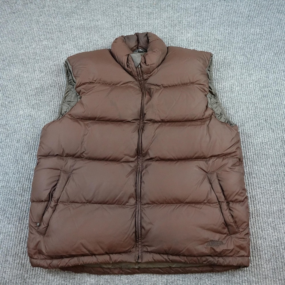 Mountain Equipment Co-op Mens Large Brown Down Puffer Vest Full Zip Insulated